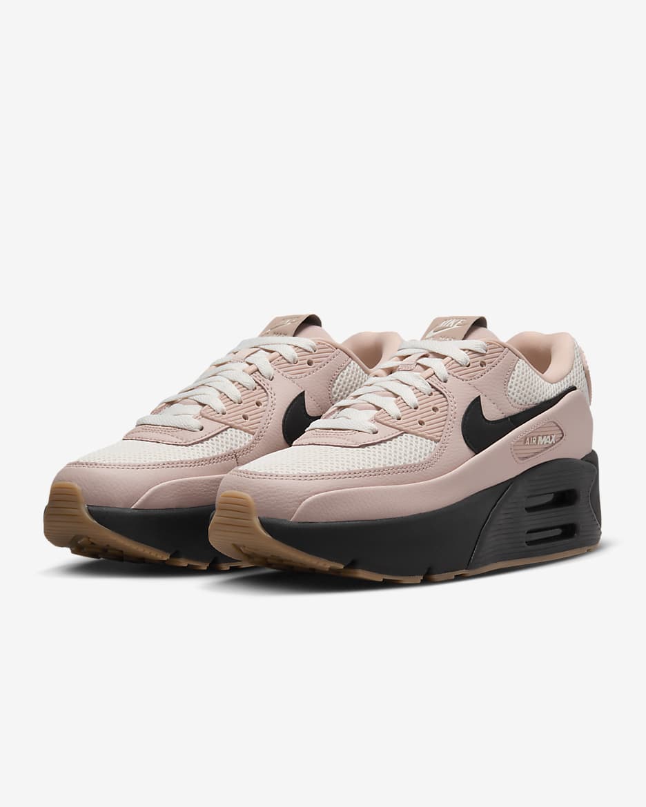 Nike air max 90 womens black and pink on sale